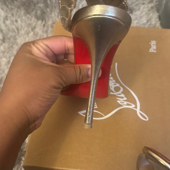Christian Louboutin Metallic Gold Winged Heels - Picture 8 of 8
